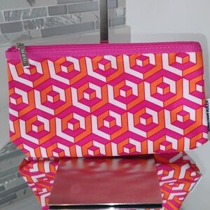NEW Clinique Stuffed Cosmetic Pouch - Pink and Orange